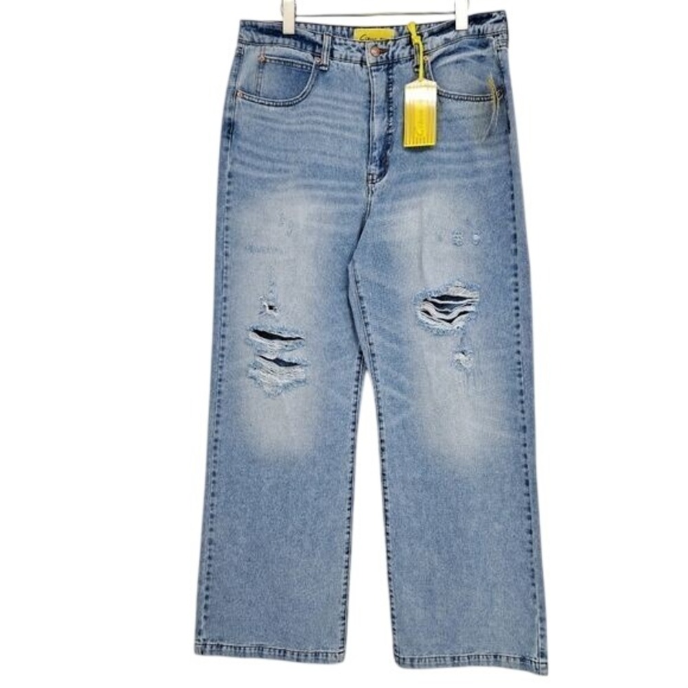Circus NY High Waist Slouchy Distressed‎ Jeans in In The Stars Wash Size 31 New